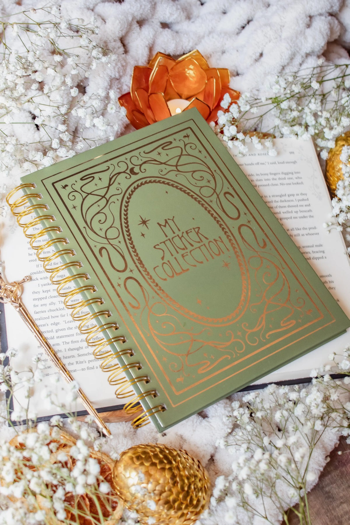 Art Nouveau Gold Foil Reusable Sticker Collecting Book