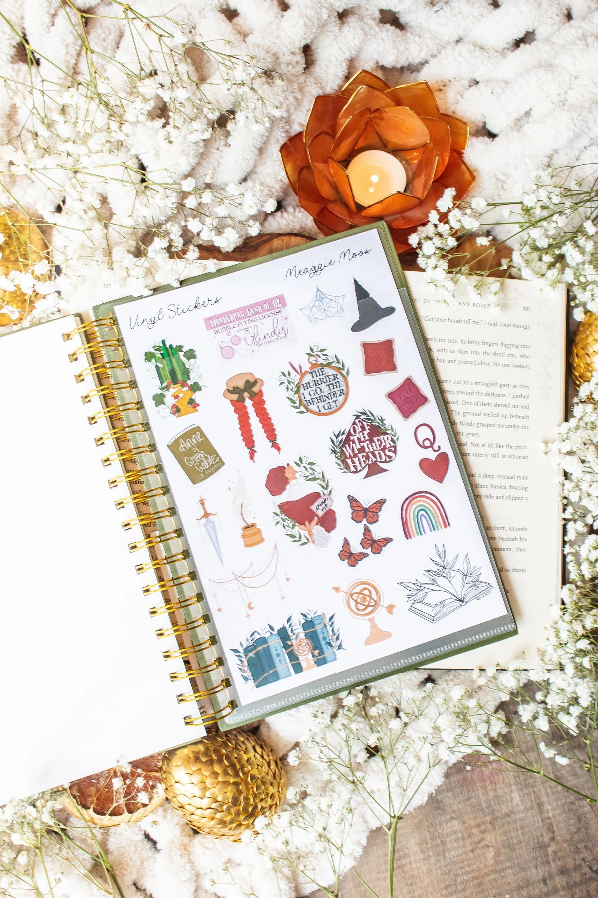 Art Nouveau Gold Foil Reusable Sticker Collecting Book