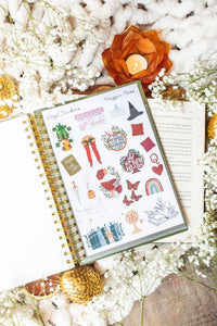 Art Nouveau Gold Foil Reusable Sticker Collecting Book
