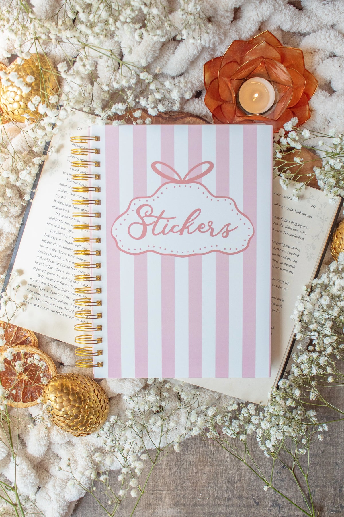 Pink Stripes Reusable Sticker Collecting Book