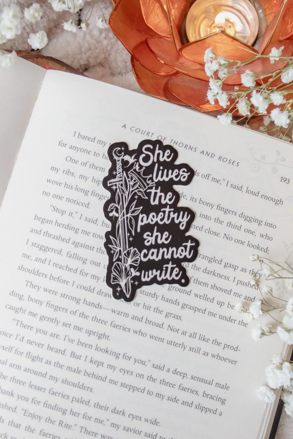 She Lived Poetry Waterproof Vinyl Sticker