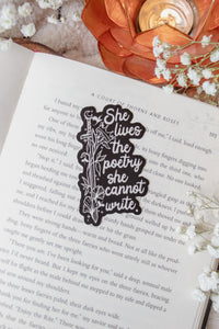 She Lived Poetry Waterproof Vinyl Sticker
