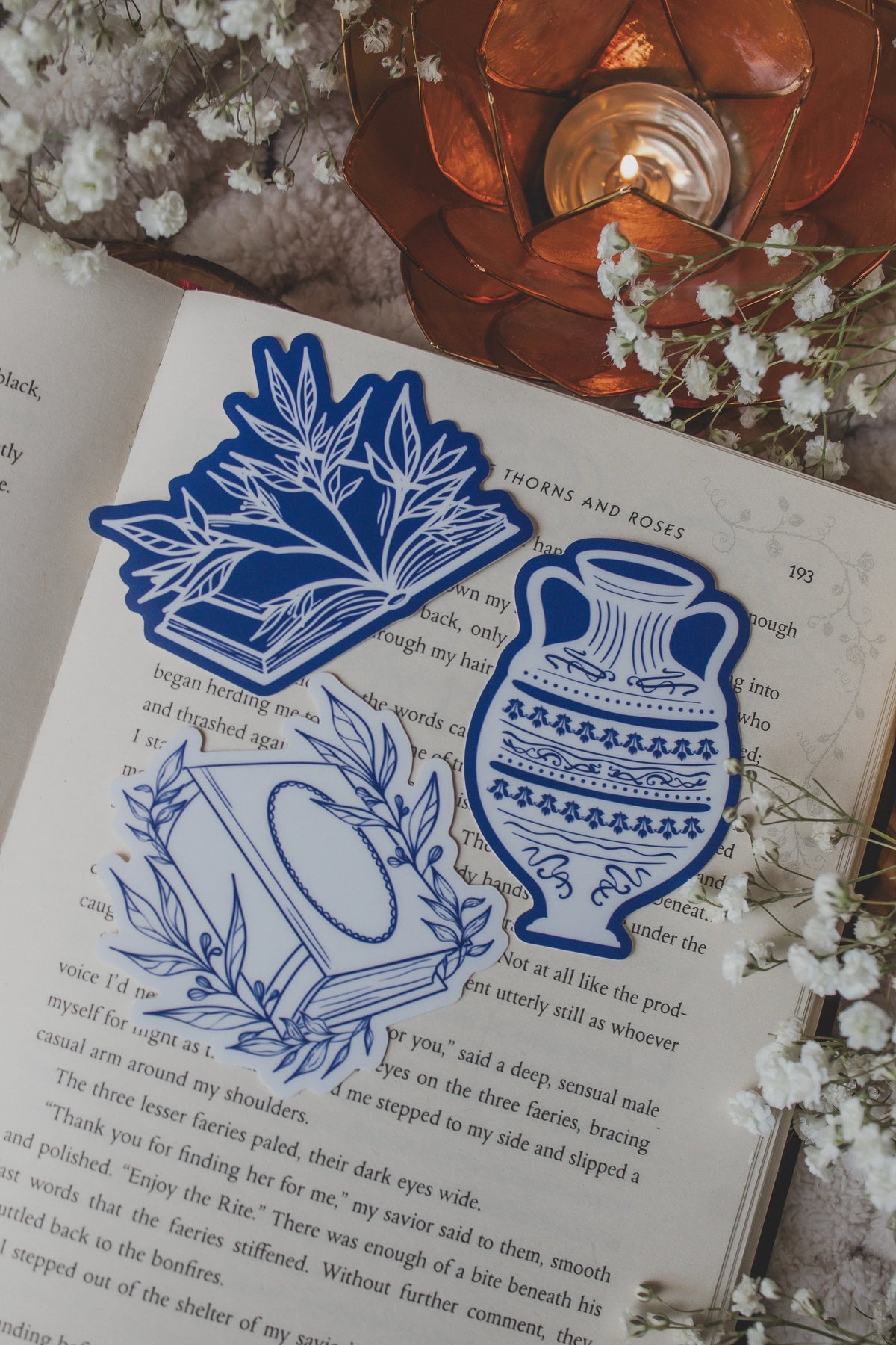 Open Porcelain Book Waterproof Vinyl Sticker
