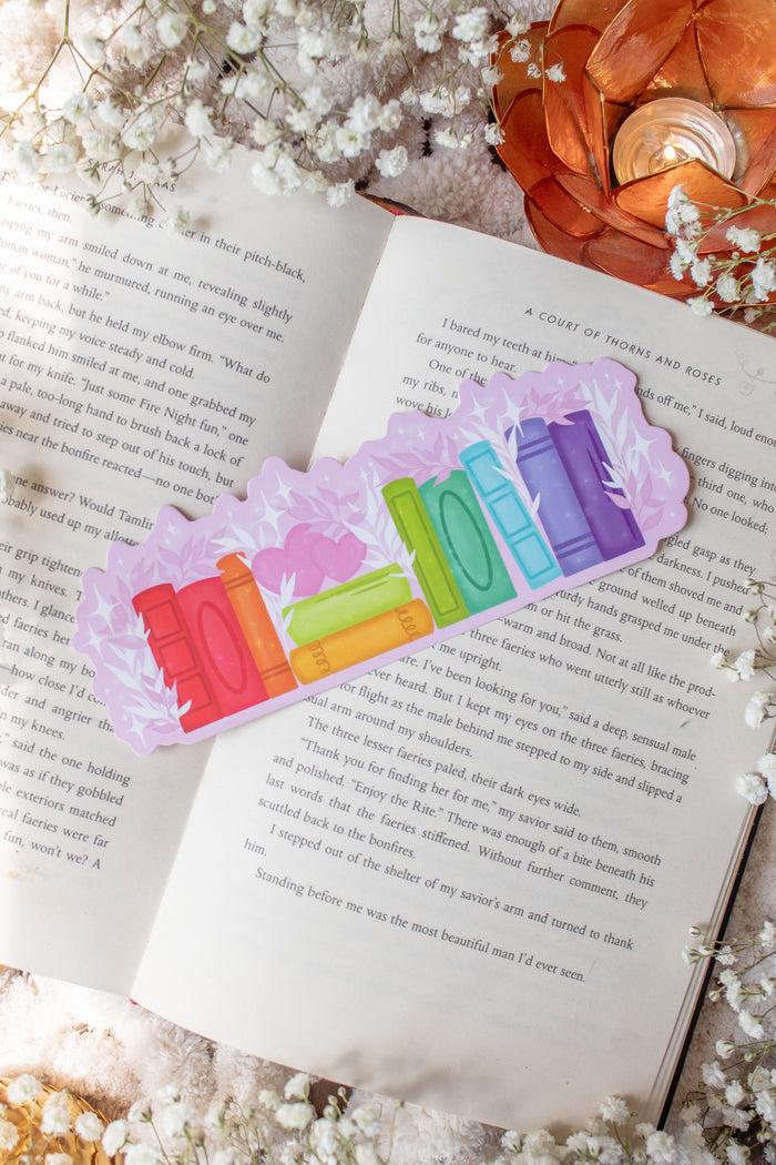 Rainbow Bookshelf Bookmark