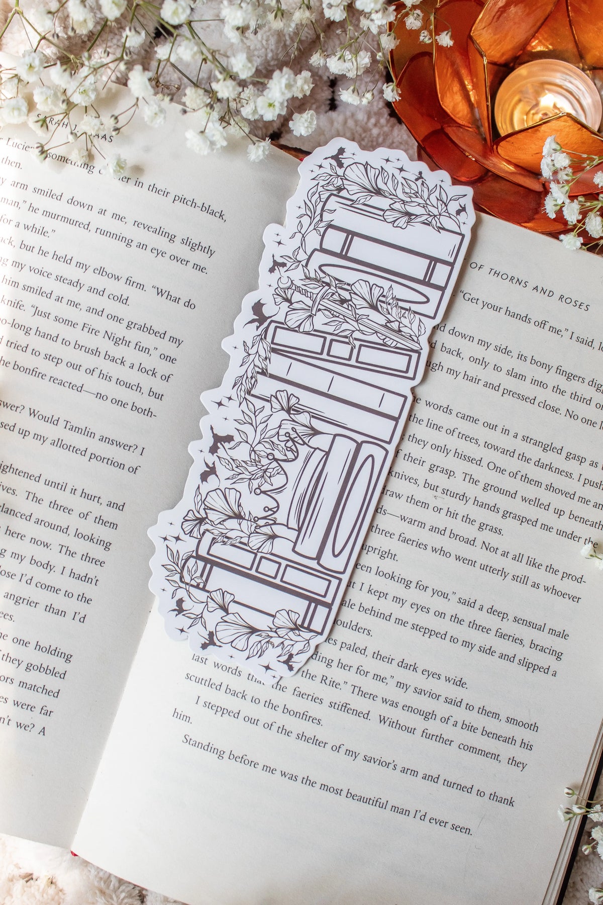 Ivory Sword Bookshelf Fantasy Reader Die-Cut Bookmark