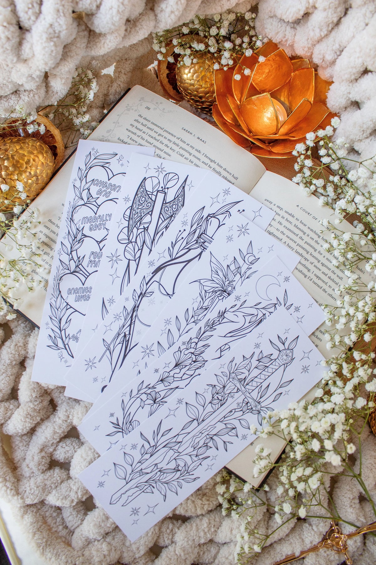 Fantasy Coloring Bookmarks Pack of 6