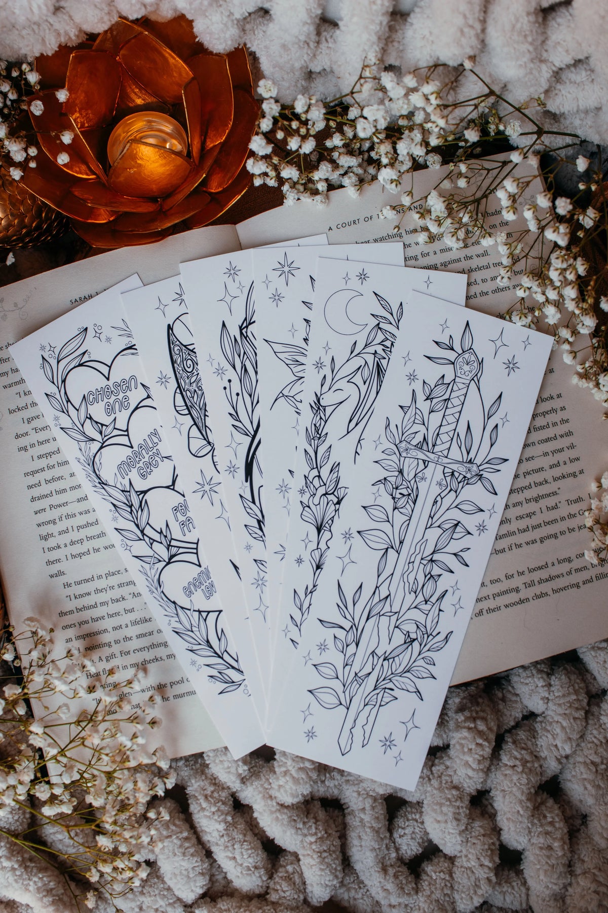 Fantasy Coloring Bookmarks Pack of 6