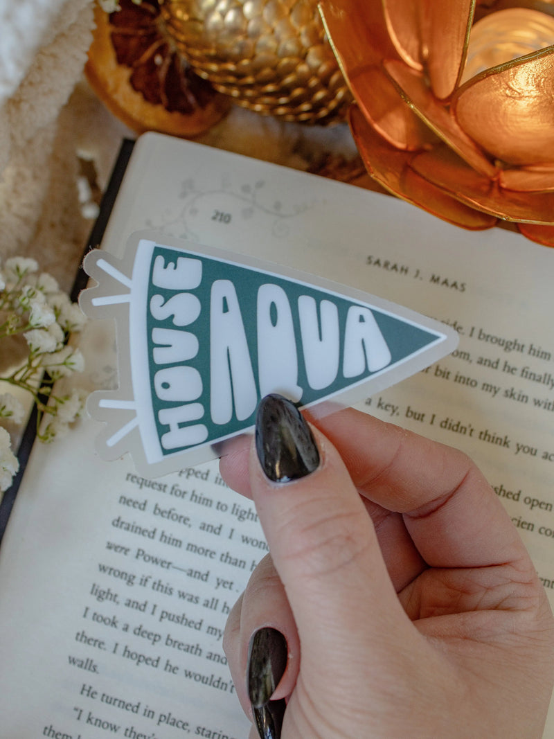 Zodiac Academy Sticker | House Aqua Pennant