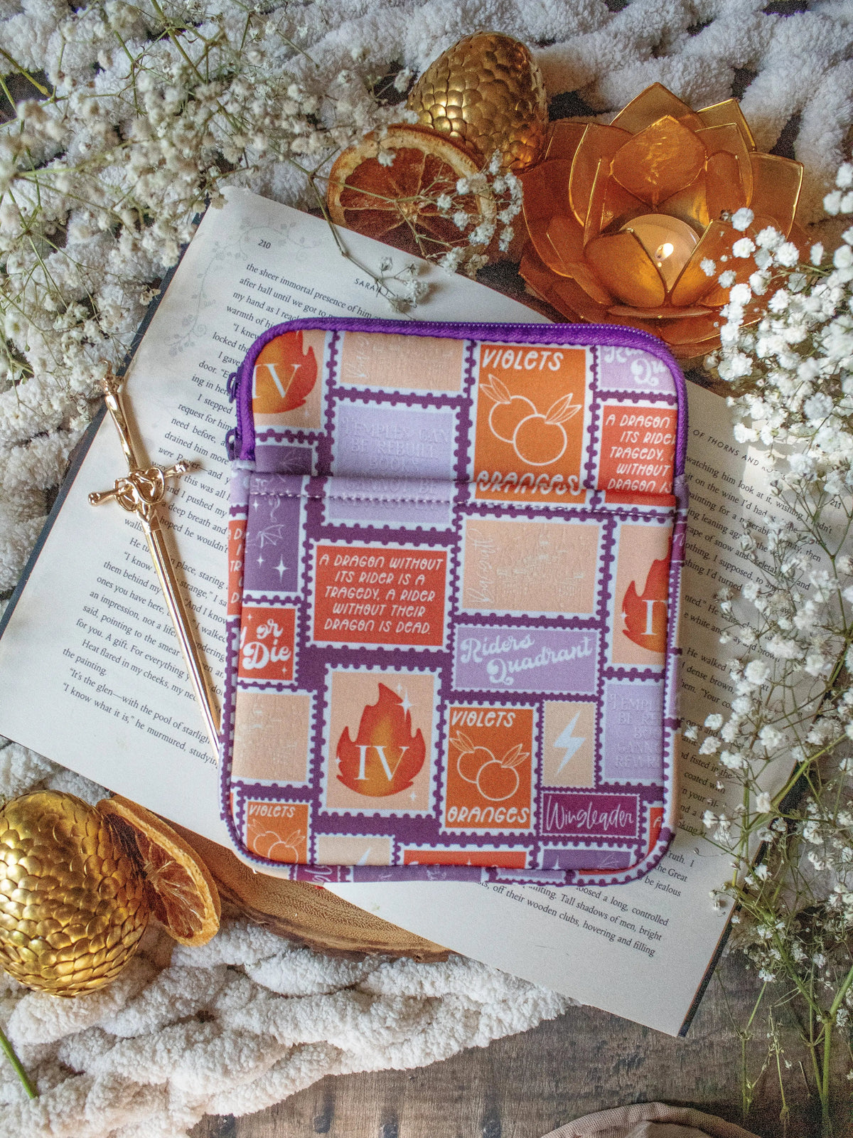 Neoprene E-Reader Sleeve | Fourth Wing Stamps