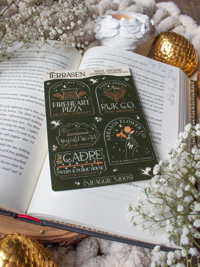 Terrasen Throne of Glass Bookish Sticker Sheet