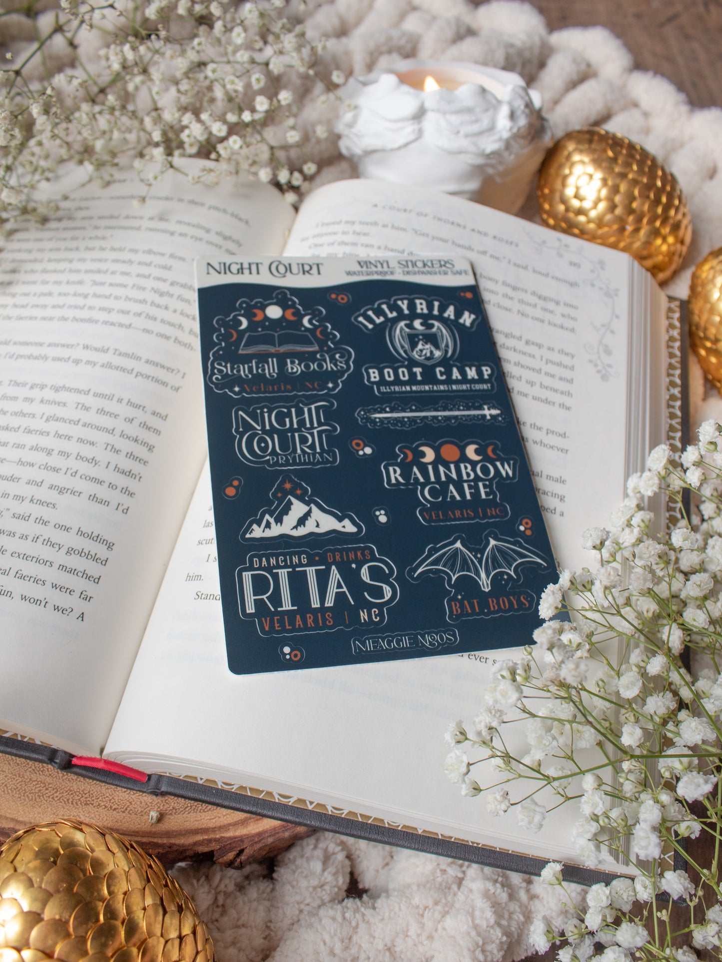 Velaris ACOTAR Sticker Sheet | A Court of Thorns and Roses  | SJM | 6"x4"