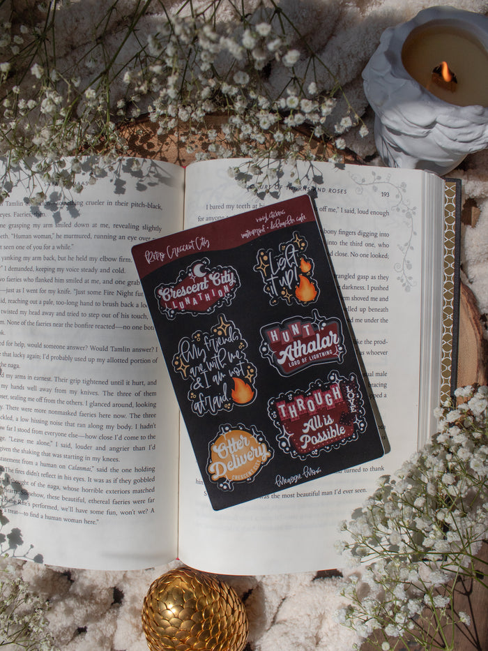 Crescent City Retro Sign Bookish Sticker Sheet