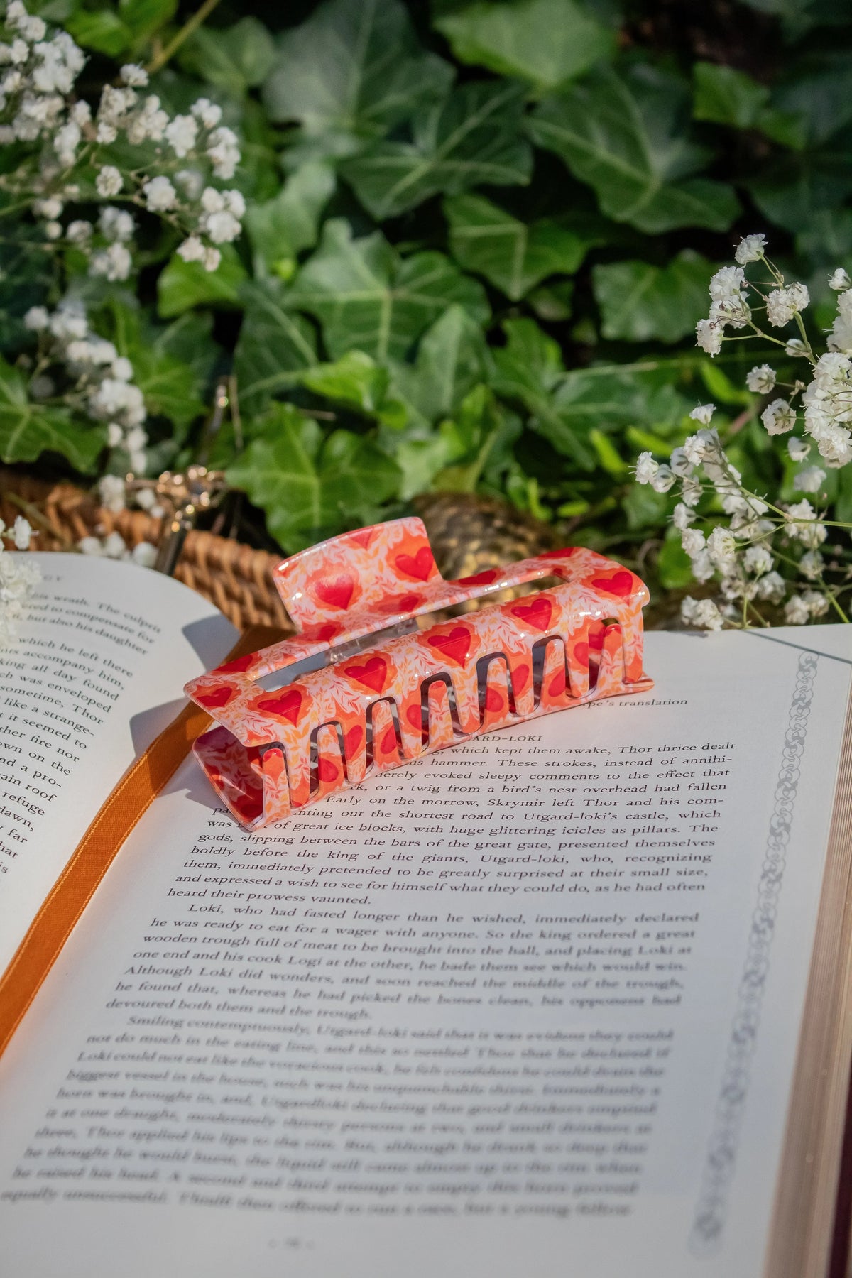 Bookish Hair Claw Clip | Flaming Heart