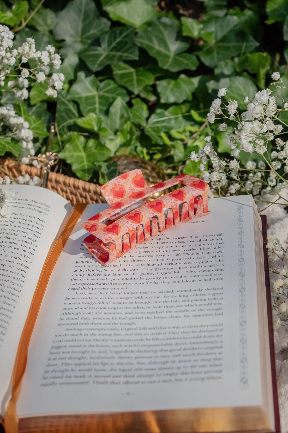 Bookish Hair Claw Clip | Flaming Heart