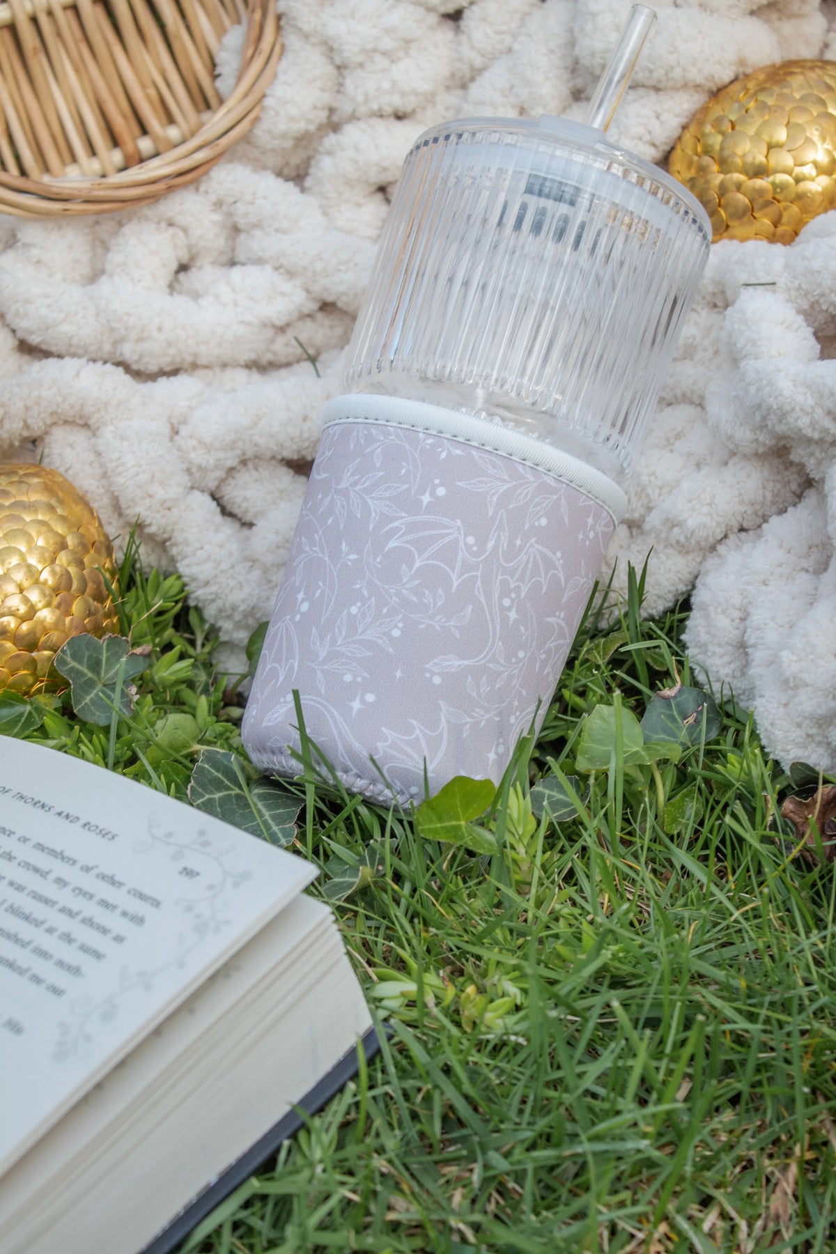 16oz Neoprene Drink Sleeve | Tan Dragons