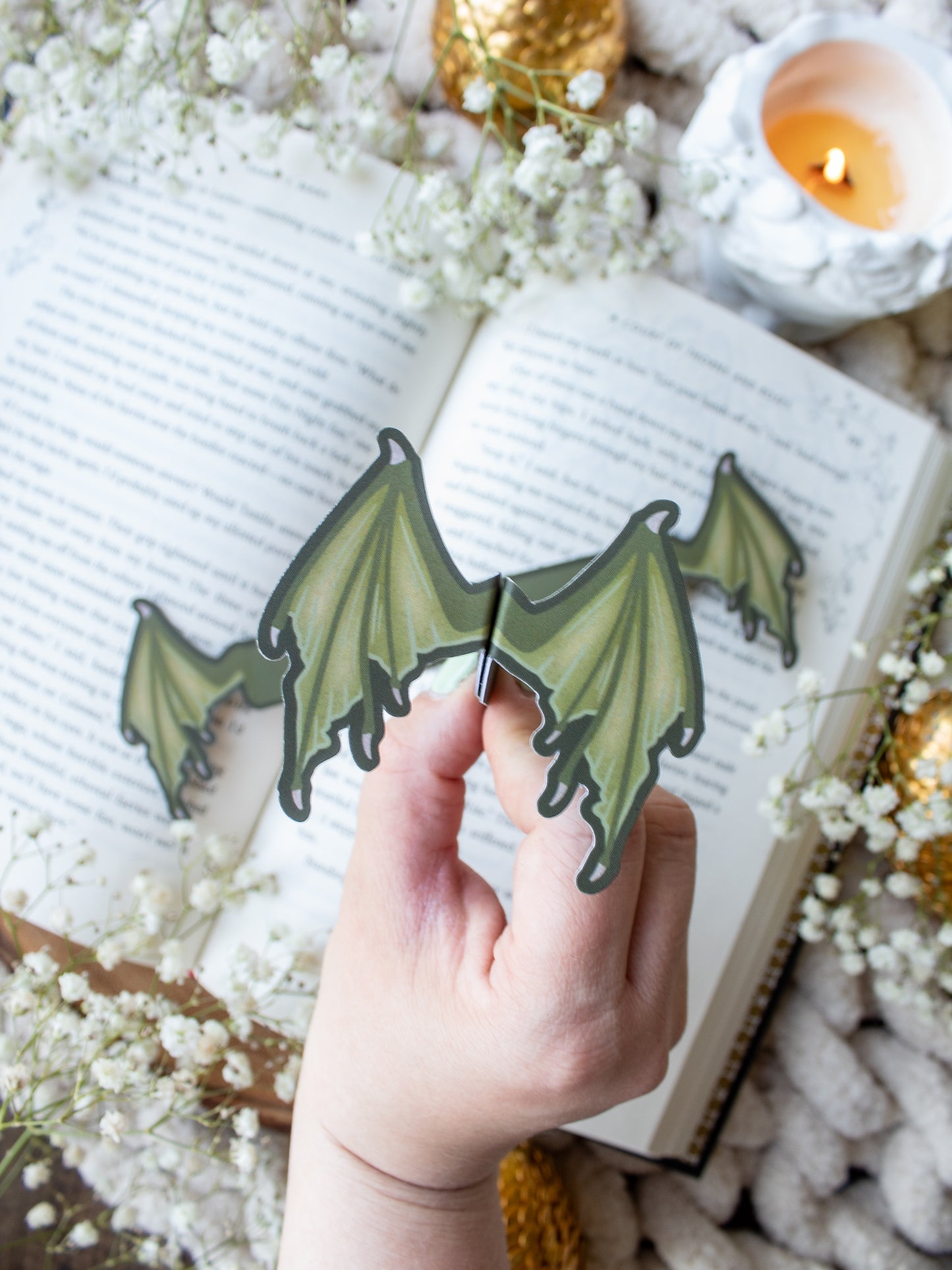 Green Dragon Wings 3D Bookmark