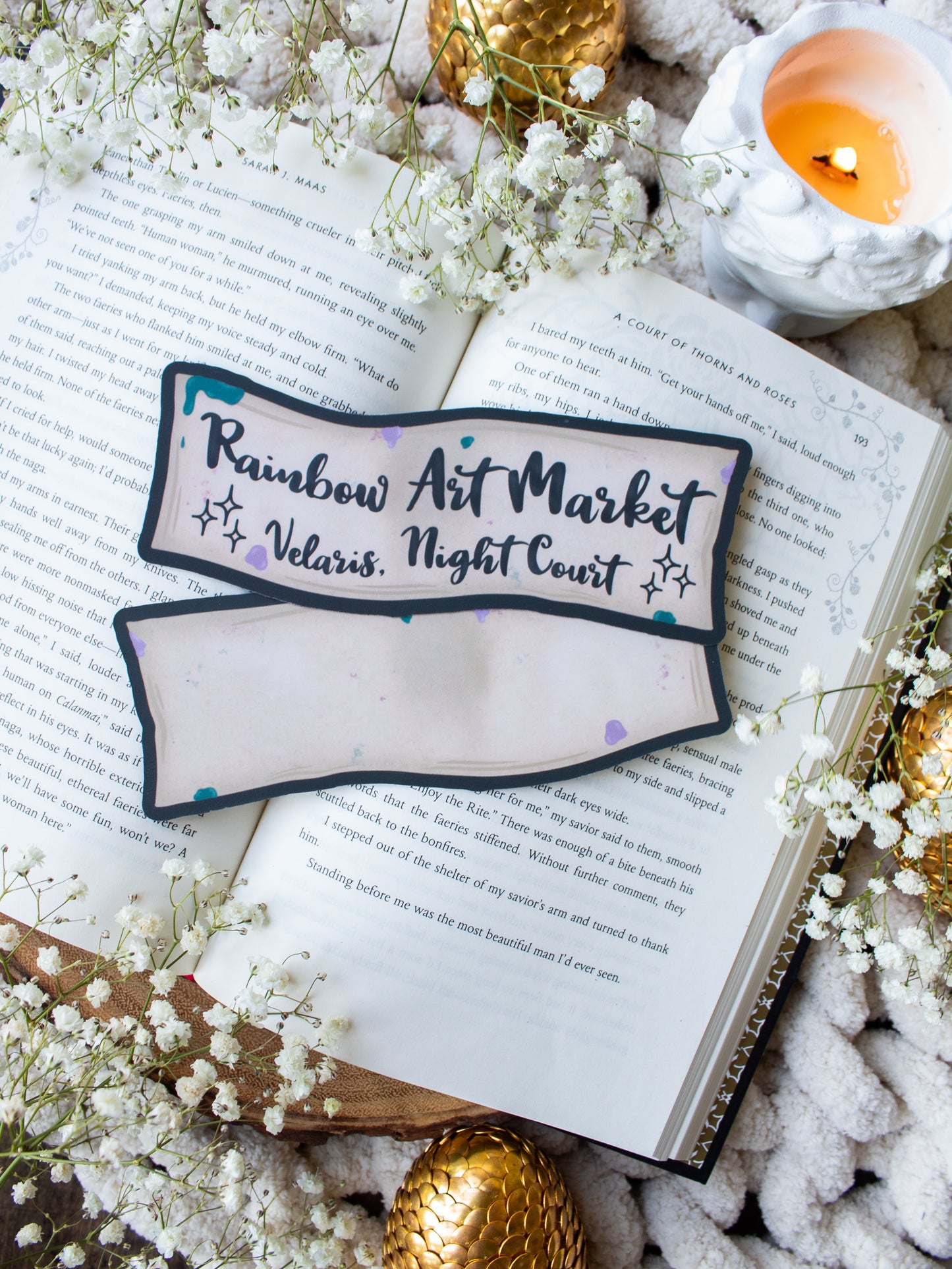 Velaris Rainbow Art Market Banner Bookmark | A Court Of Thorns and Roses