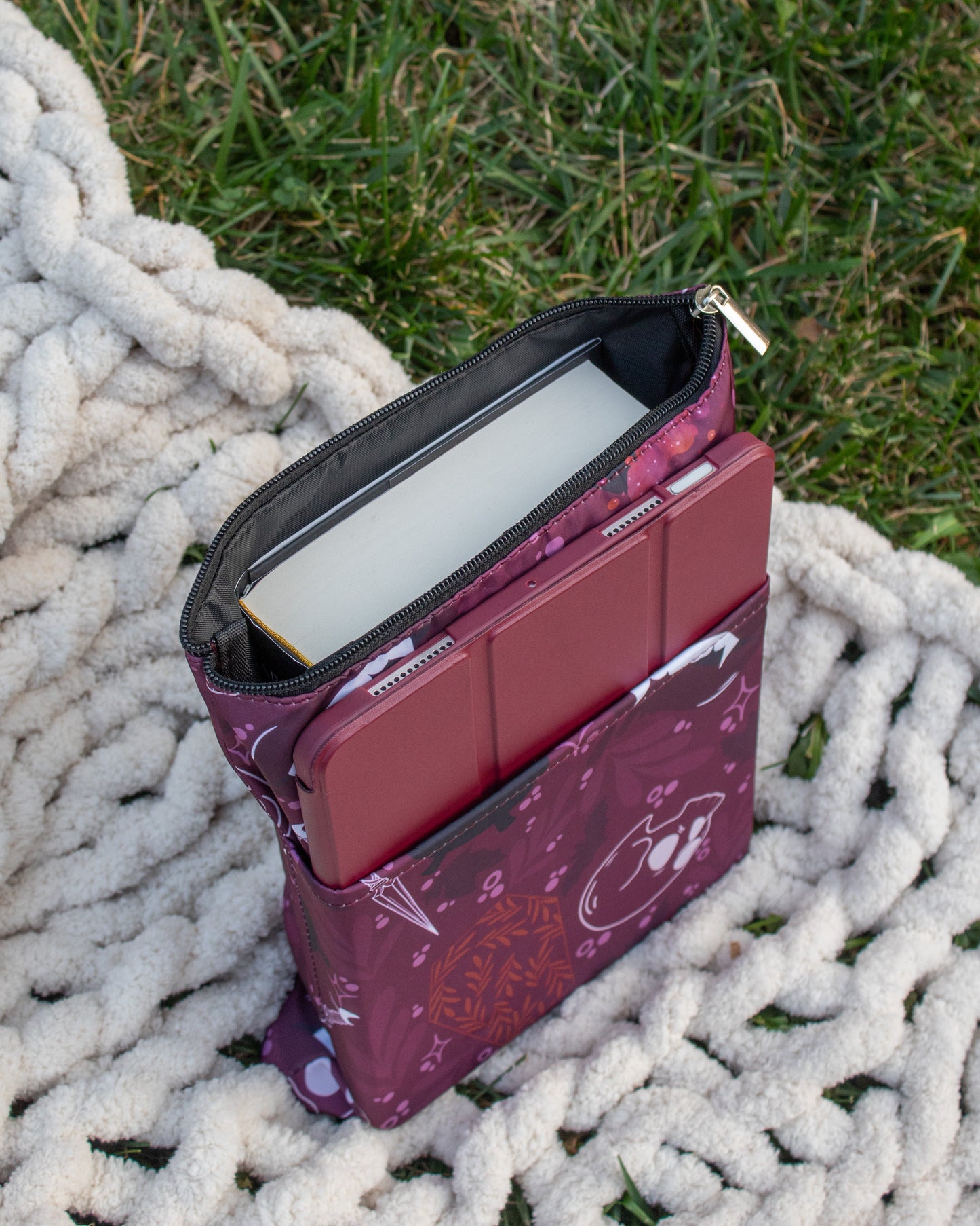 Water-Resistant Book / Tablet Sleeve | Maroon Magic