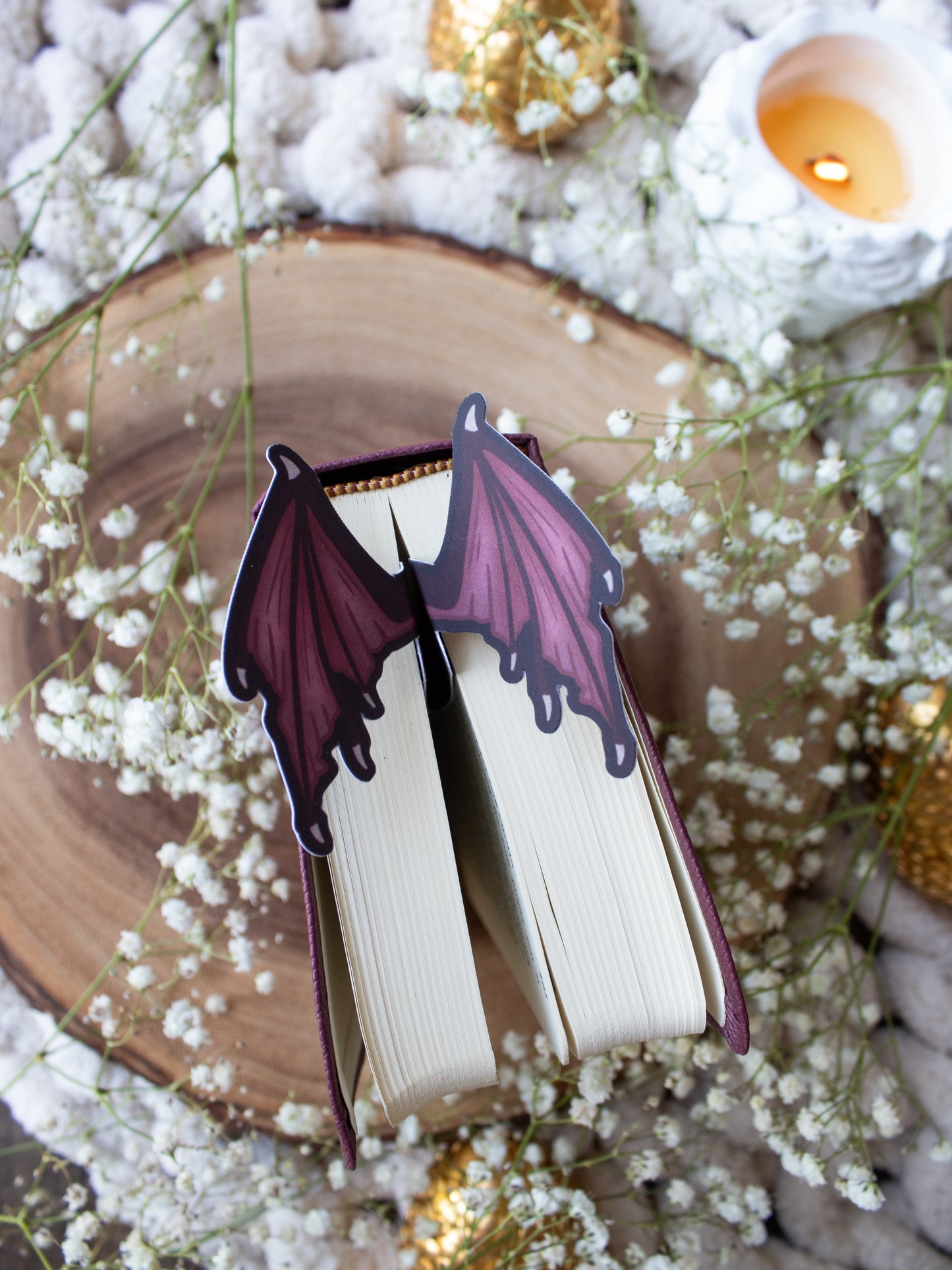 Maroon Dragon Wings 3D Bookmark