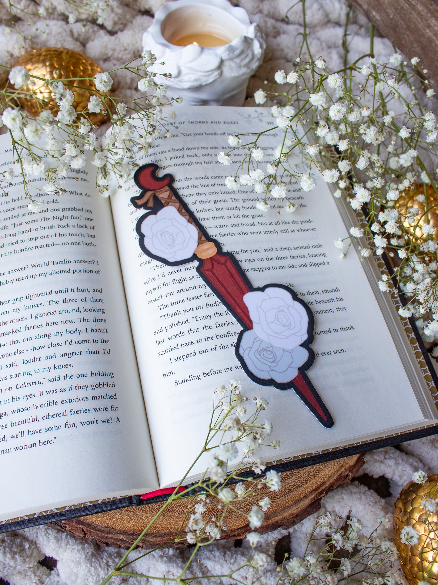 Red Floral Dagger Bookmark