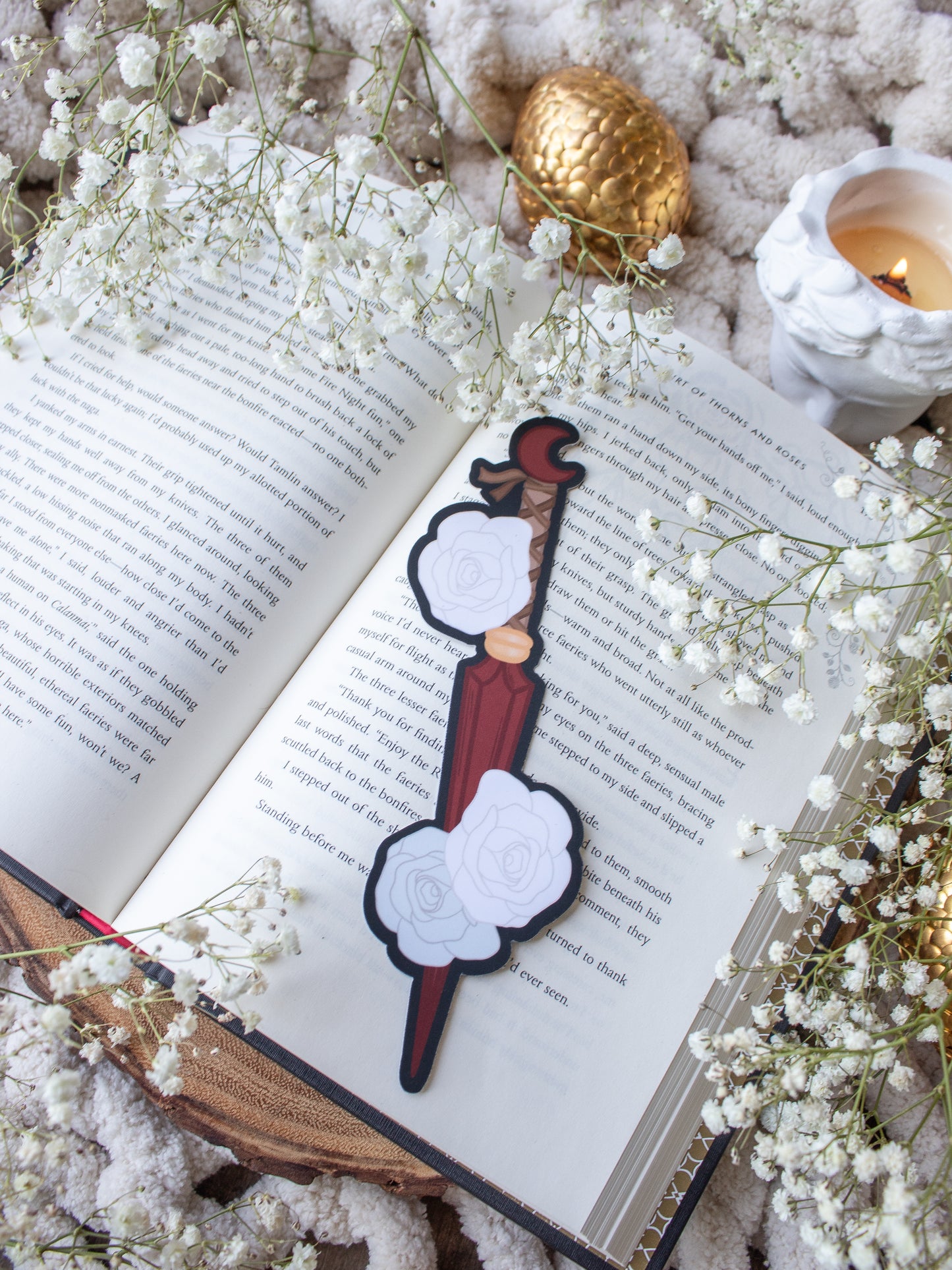 Red Floral Dagger Bookmark