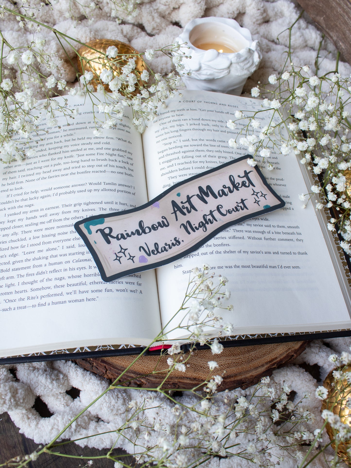 Velaris Rainbow Art Market Banner Bookmark | A Court Of Thorns and Roses