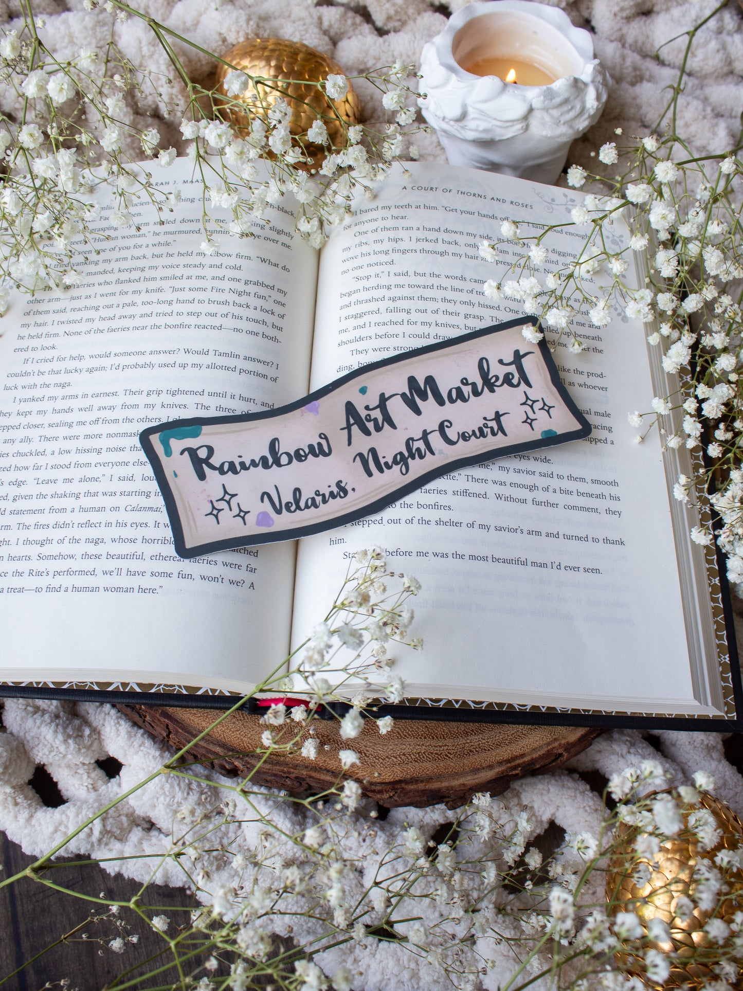 Velaris Rainbow Art Market Banner Bookmark | A Court Of Thorns and Roses