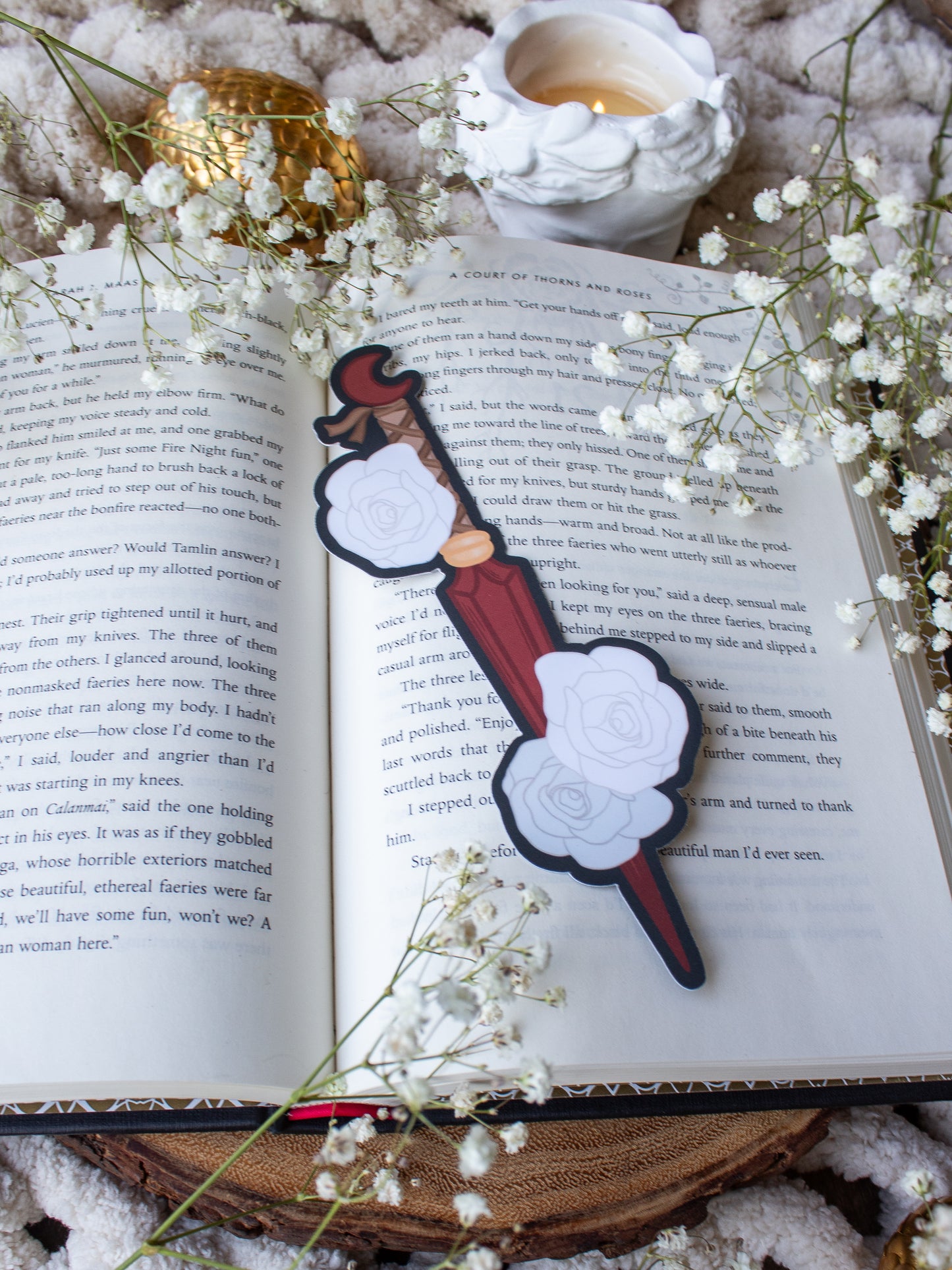 Red Floral Dagger Bookmark