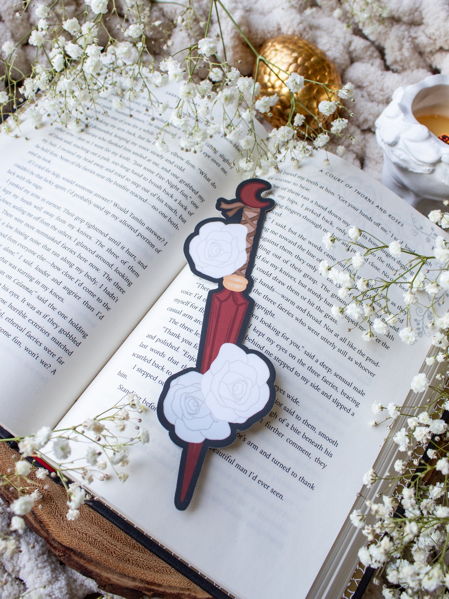 Red Floral Dagger Bookmark