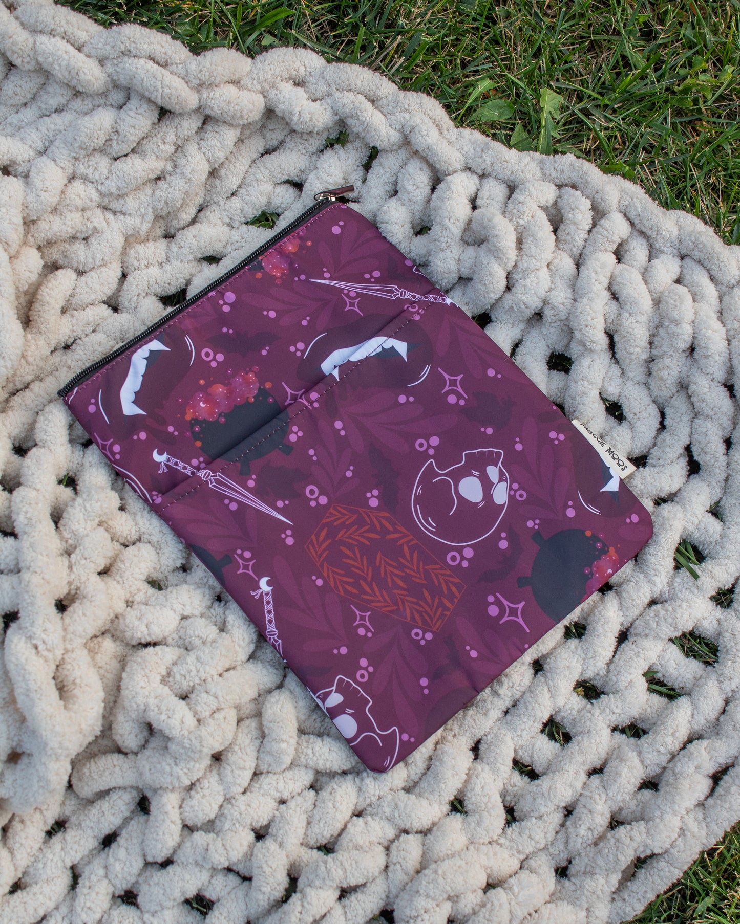 Water-Resistant Book / Tablet Sleeve | Maroon Magic