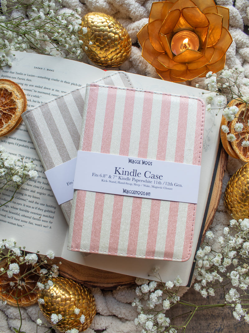 Pink Cabana Stripes | Kindle Case