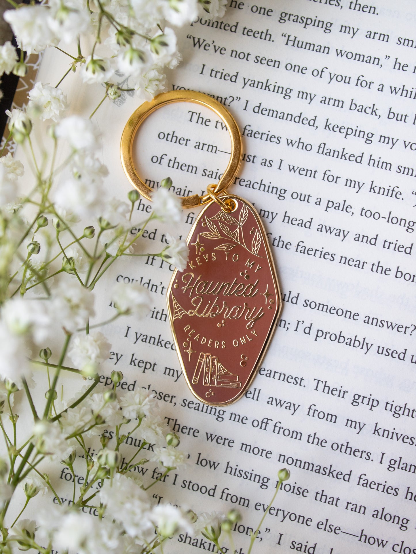 Keys To My Haunted Library Hard Enamel Keychain