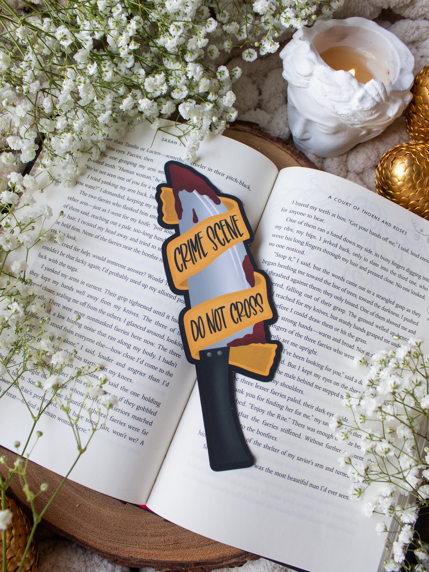 True Crime Reader / Crime Scene Do Not Cross Knife Bookmark