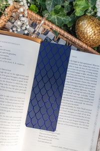 Navy Dragon Scales Foil Bookmark