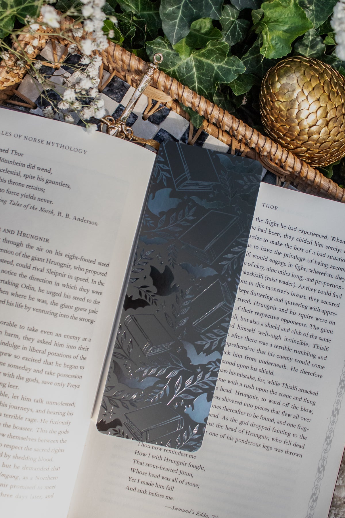 Batty Books Foil Bookmark