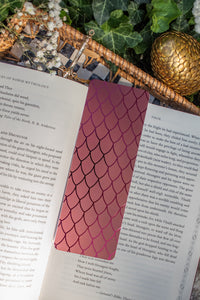Maroon Dragon Scales Foil Bookmark