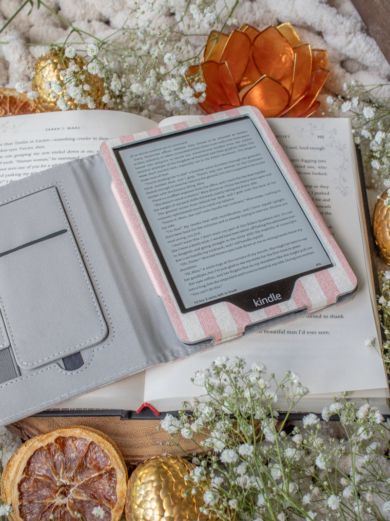 Pink Cabana Stripes | Kindle Case