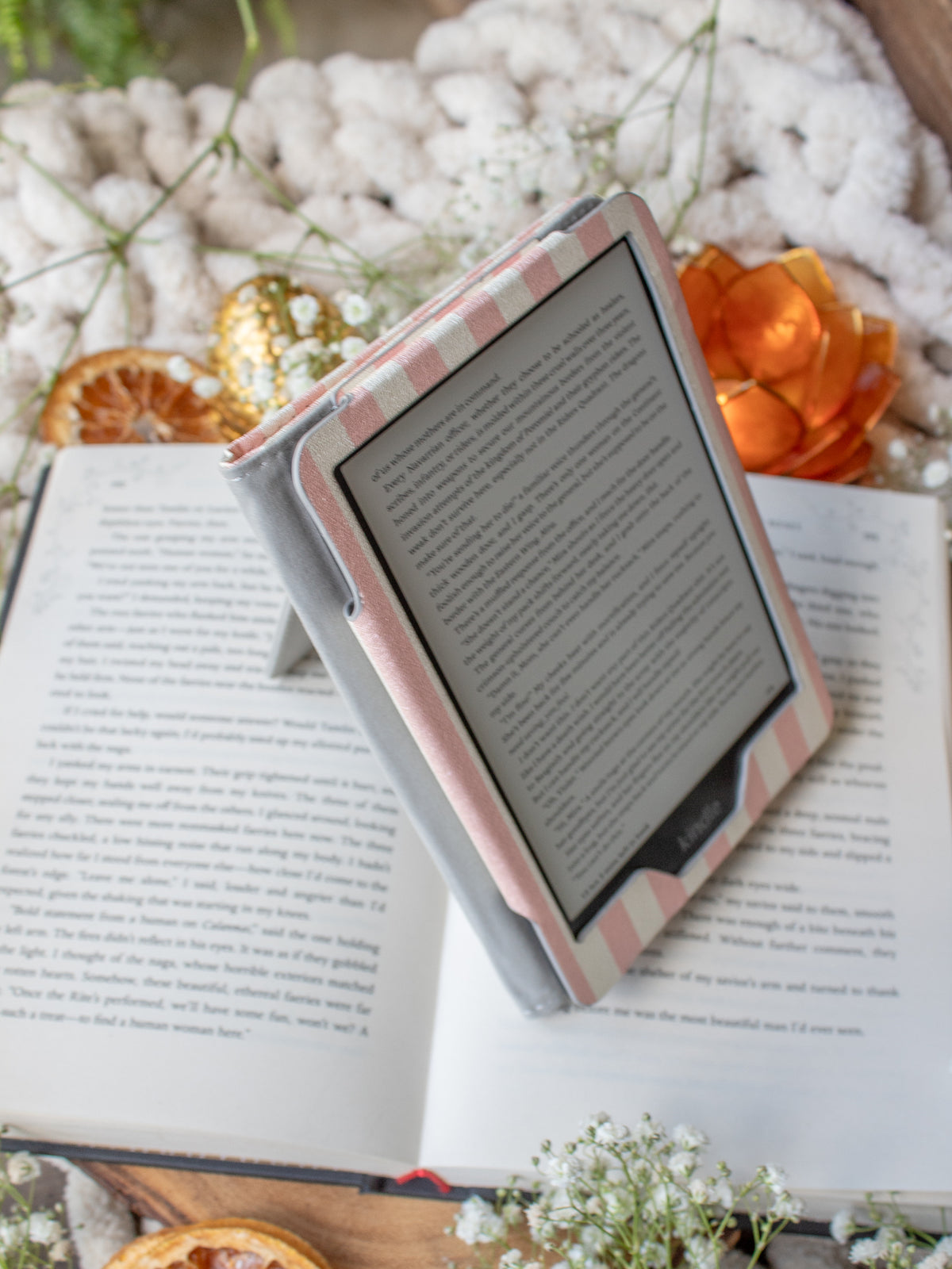 Pink Cabana Stripes | Kindle Case