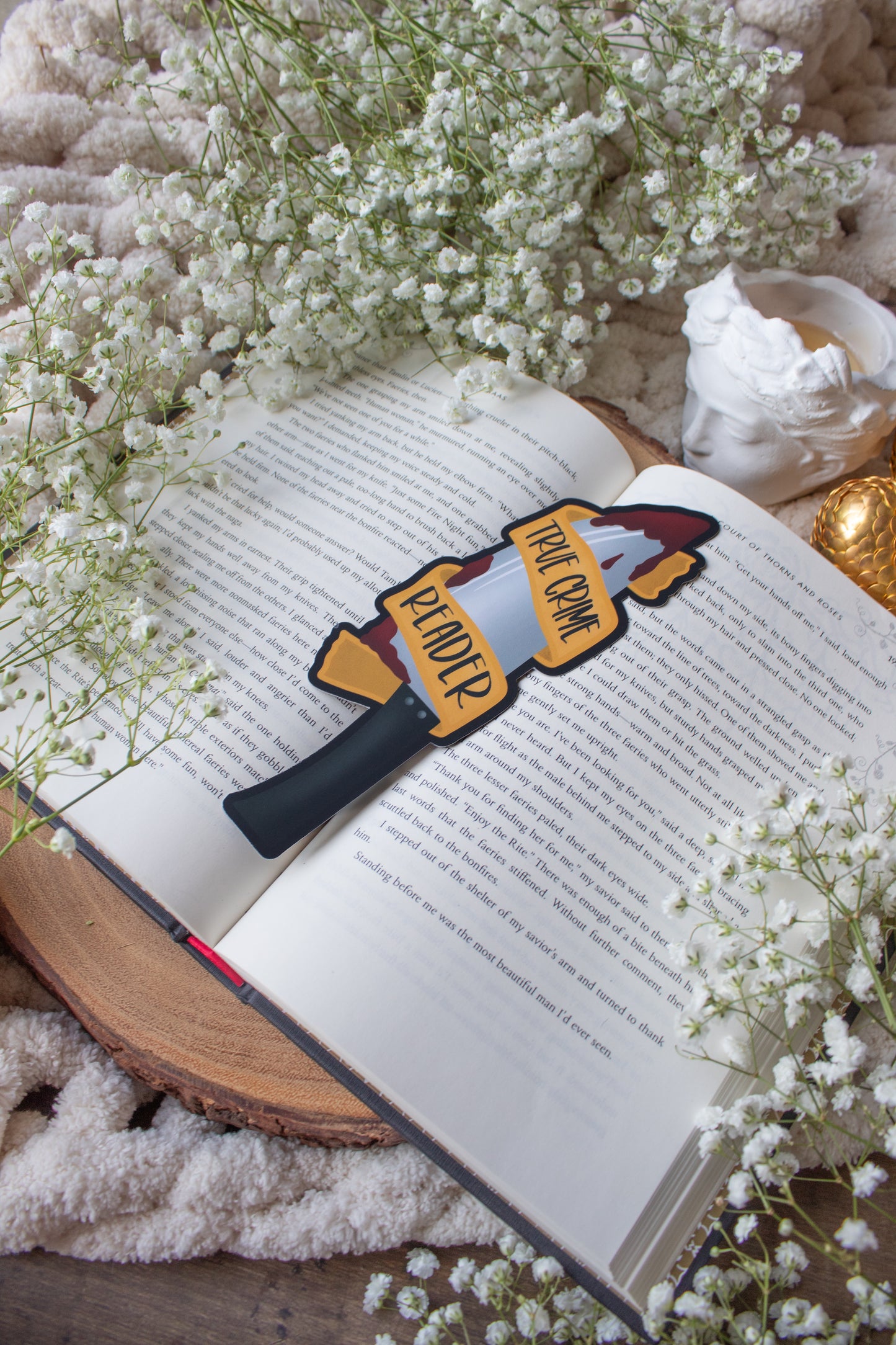 True Crime Reader / Crime Scene Do Not Cross Knife Bookmark