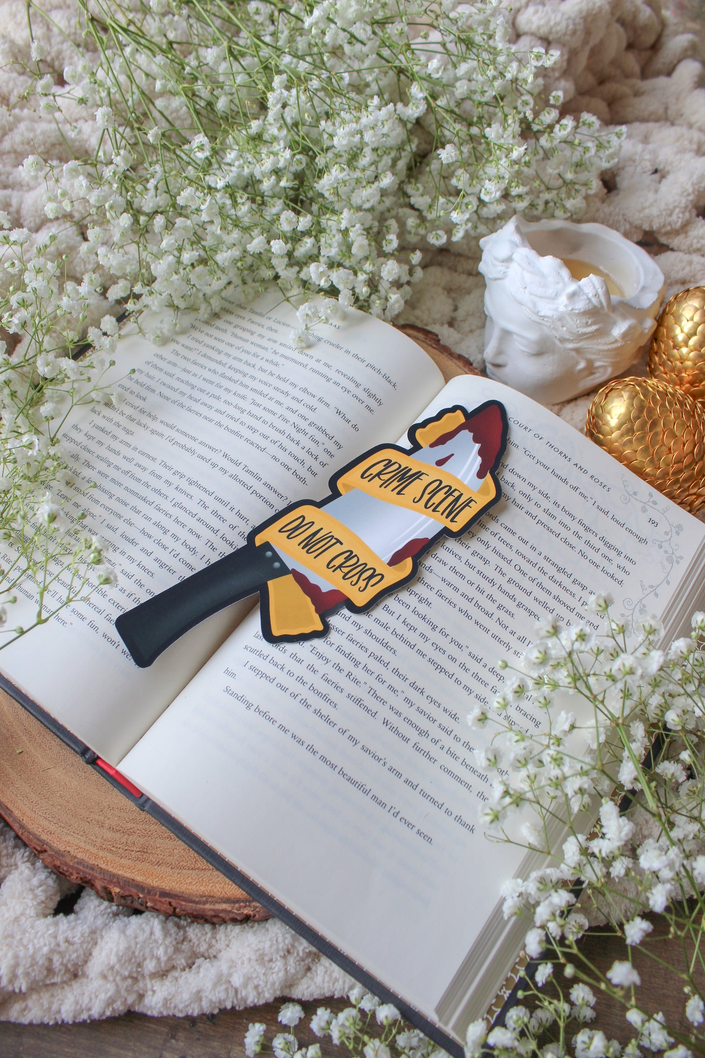 True Crime Reader / Crime Scene Do Not Cross Knife Bookmark