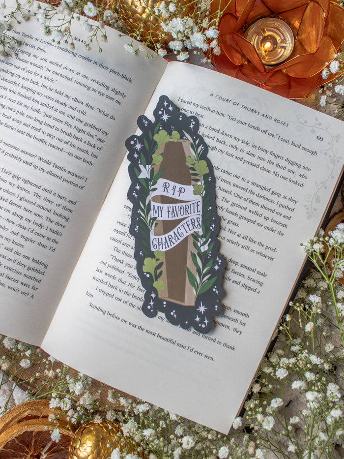 RIP My Favorite Characters Coffin Bookmark