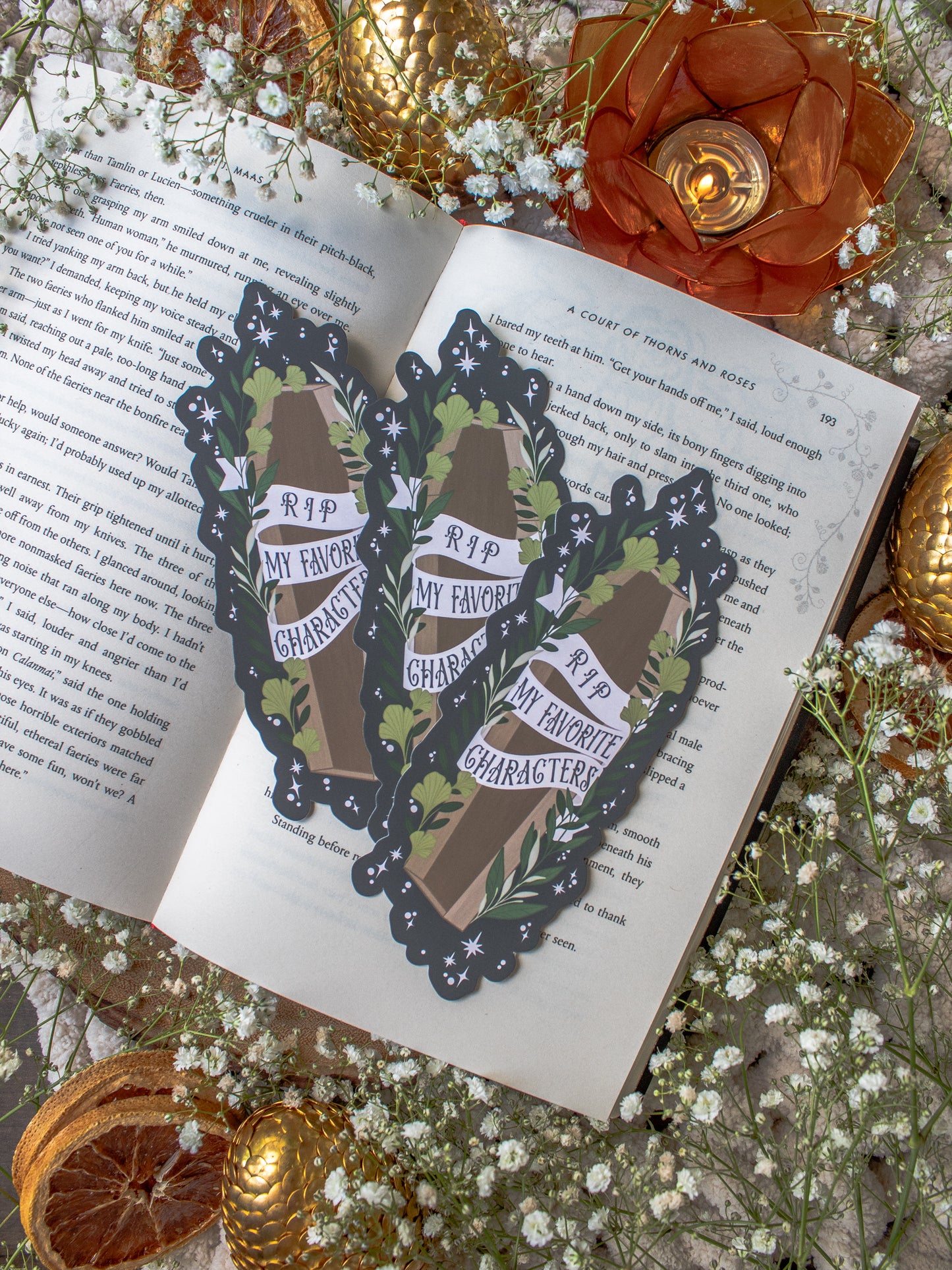 RIP My Favorite Characters Coffin Bookmark