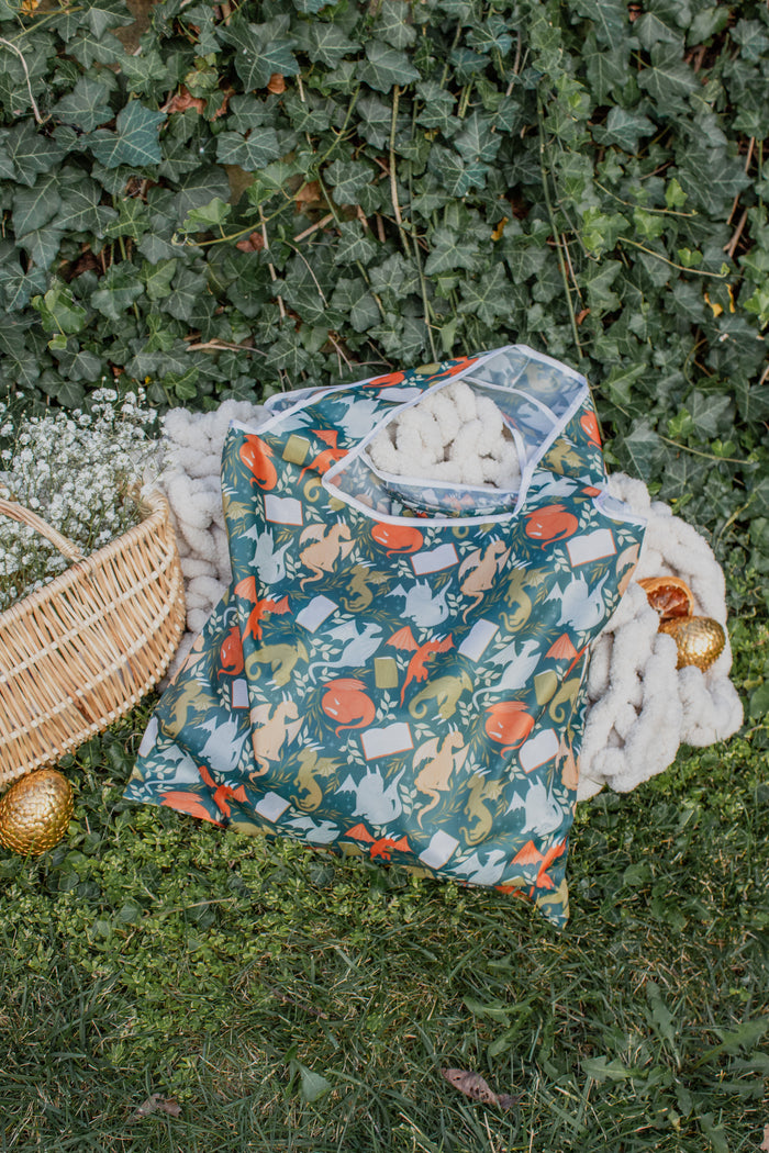 Littlest Book Dragon Reusable Tote Bag
