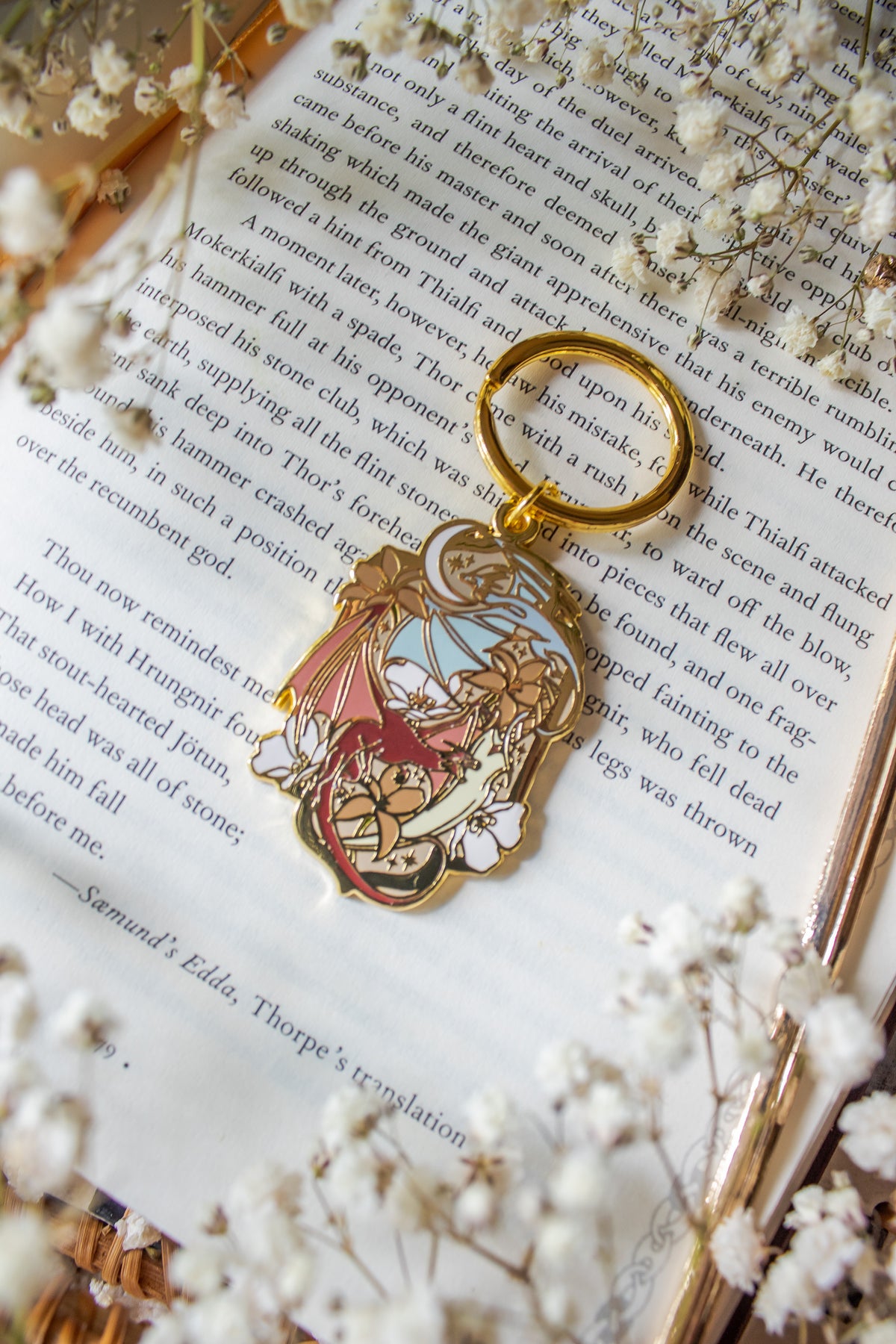 When The Moon Hatched Dragons Metal Keychain
