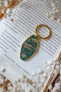 Gingerbread Library Metal Keychain