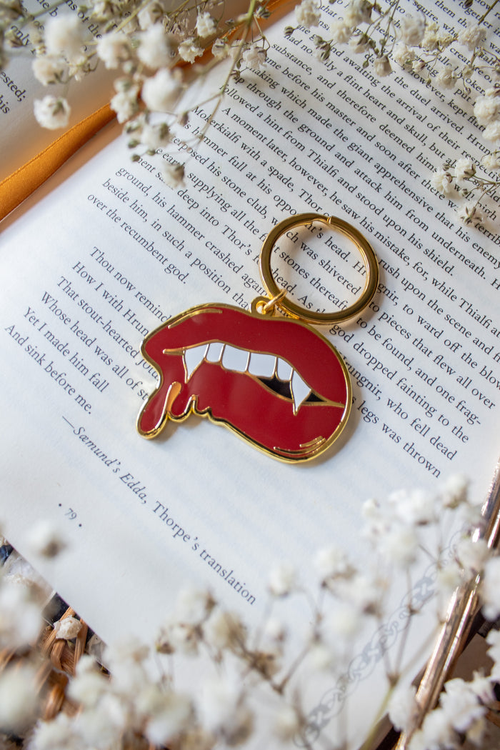 Vampire Bite Metal Keychain