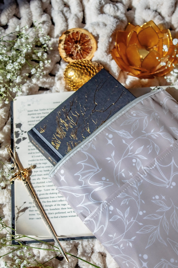 Water-Resistant Extra Large Book Sleeve | Tan Dragons