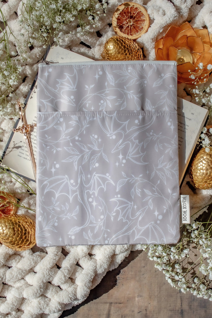 Water-Resistant Extra Large Book Sleeve | Tan Dragons