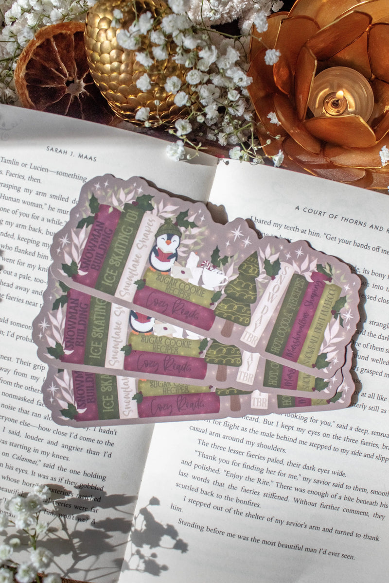 Cozy Christmas Bookshelf Die-Cut Bookmark