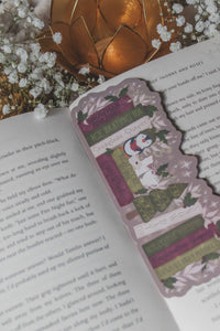 Cozy Christmas Bookshelf Die-Cut Bookmark